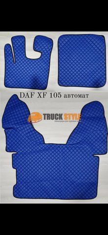 Килимки ЕКО-шкіра для вантажного авто Daf 105-XF автомат з 2012 року СИНІЙ 9106_1 фото