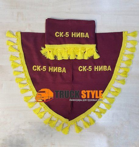 Ламбрекен на лобові скло + 2 куточки&nbsp;СК-5 НИВА ( ламбрекени, штори в кабіну) 1012nuva фото
