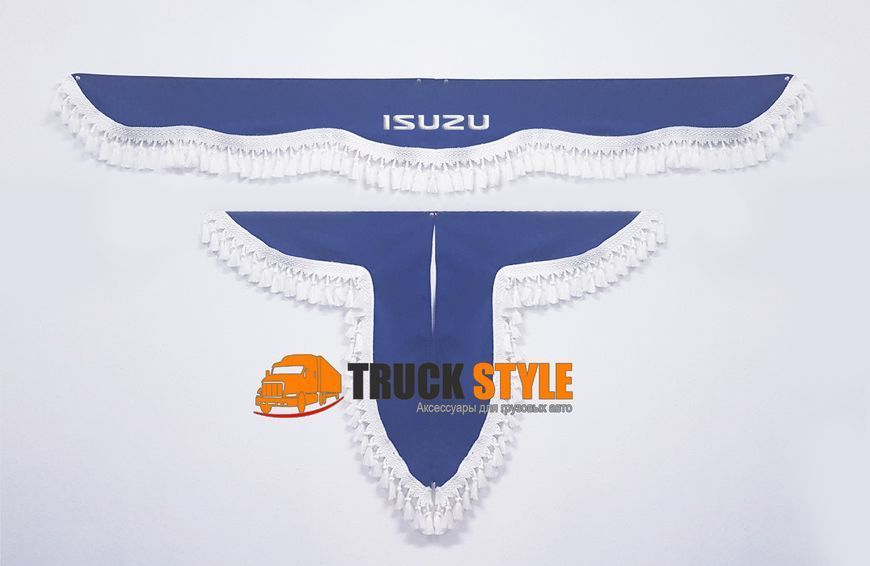 Ламбрекен на лобові скло + 2 куточки&nbsp;ISUZU ІСУЗУ ( ламбрекенени, штори в кабіну) 1015isuzu фото
